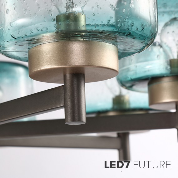 Loft Industry Modern - Elis2 Blue Chandelier